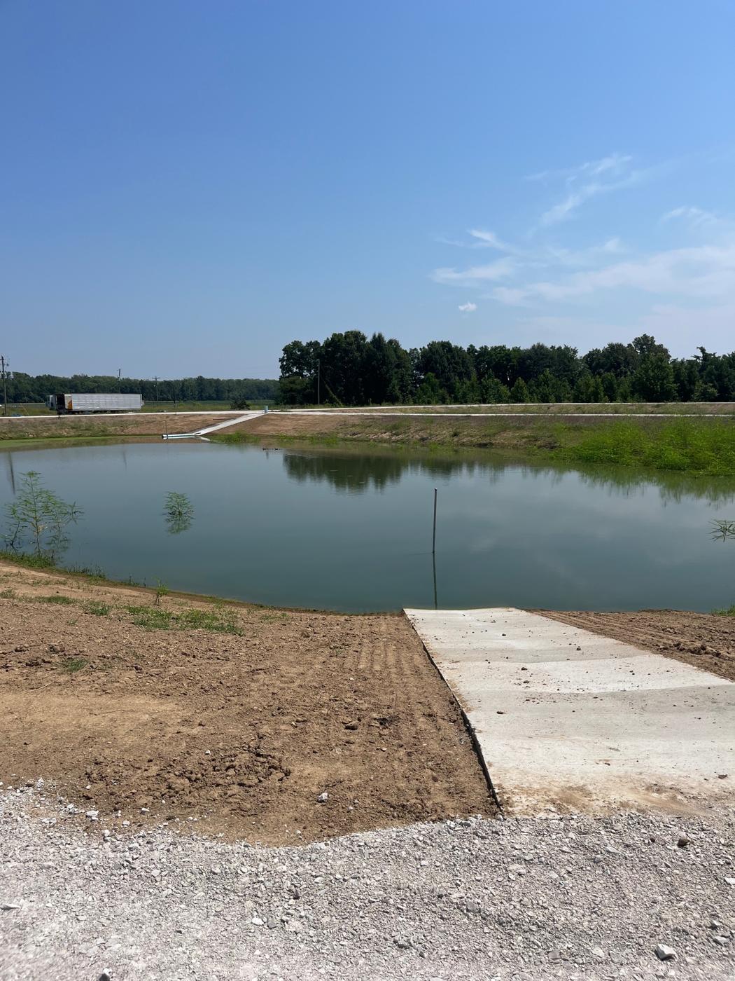 New cell with a concrete ramp at the water’s edge