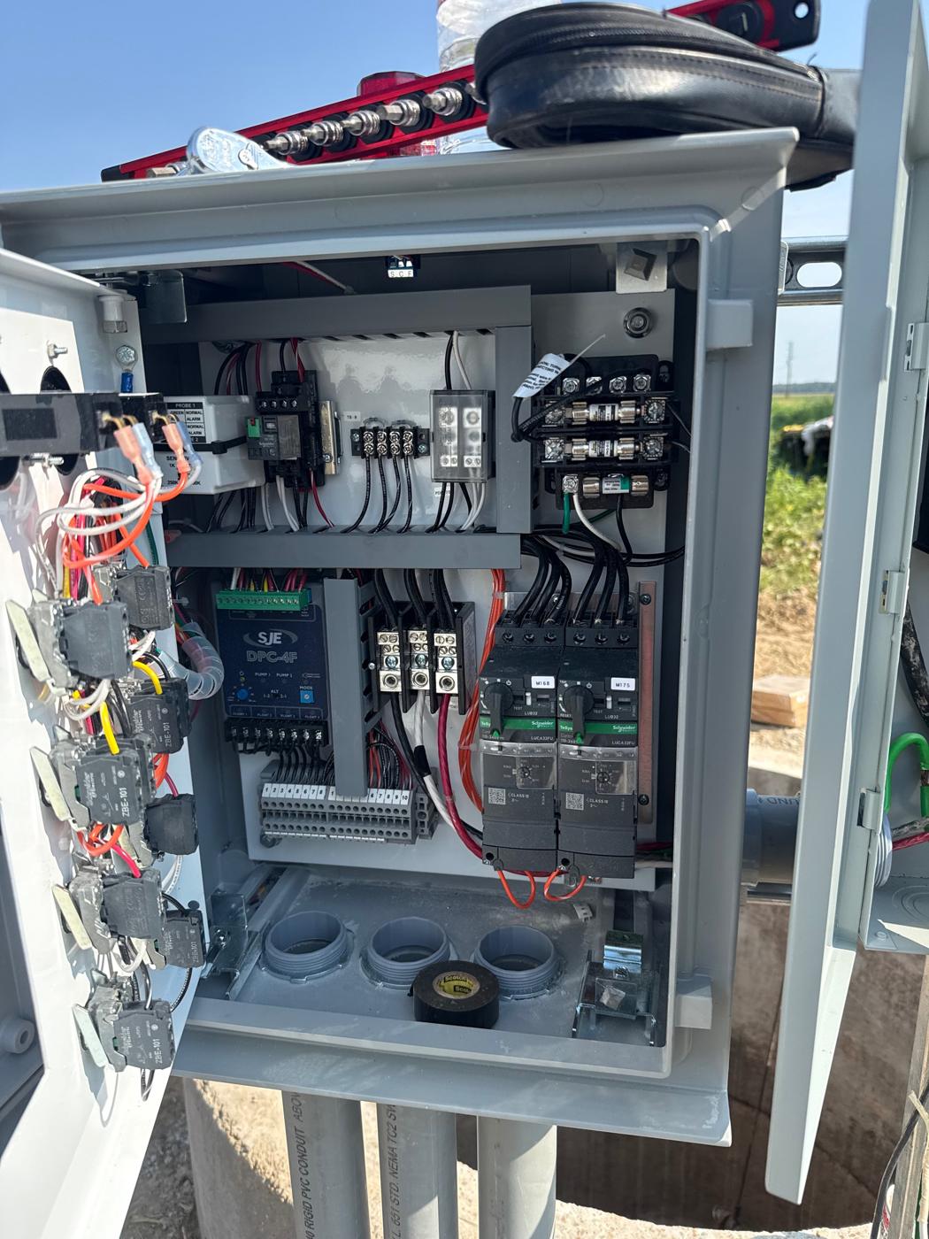 Inside the pump control panel