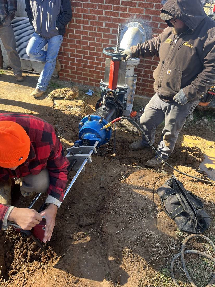 Insertion valve install in the vertical position, setup